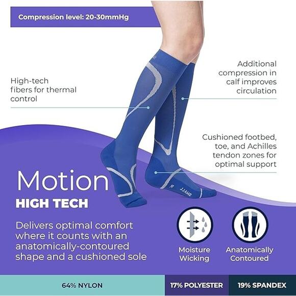 Sigvaris Motion High Tech Closed Toe Calf High Medical Compression 20-30mmHg, LS - Picture 2 of 4